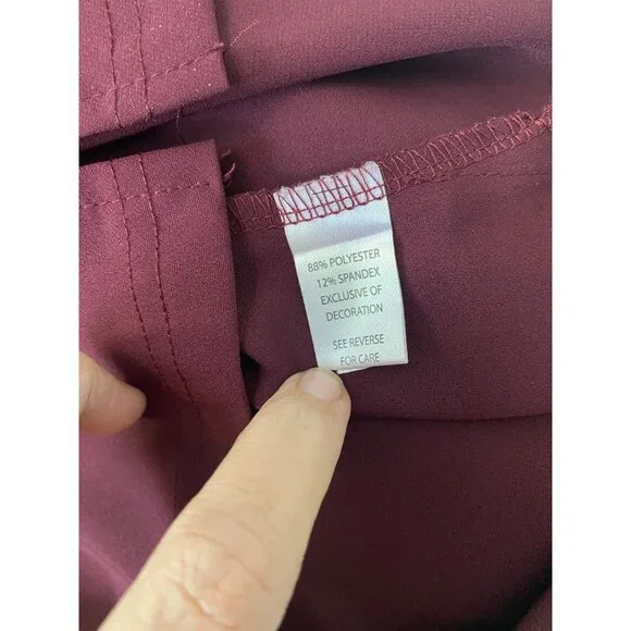 Women's Moral Fiber Burgundy Lace Crochet Zipper Back Blouse - Picture 8 of 8